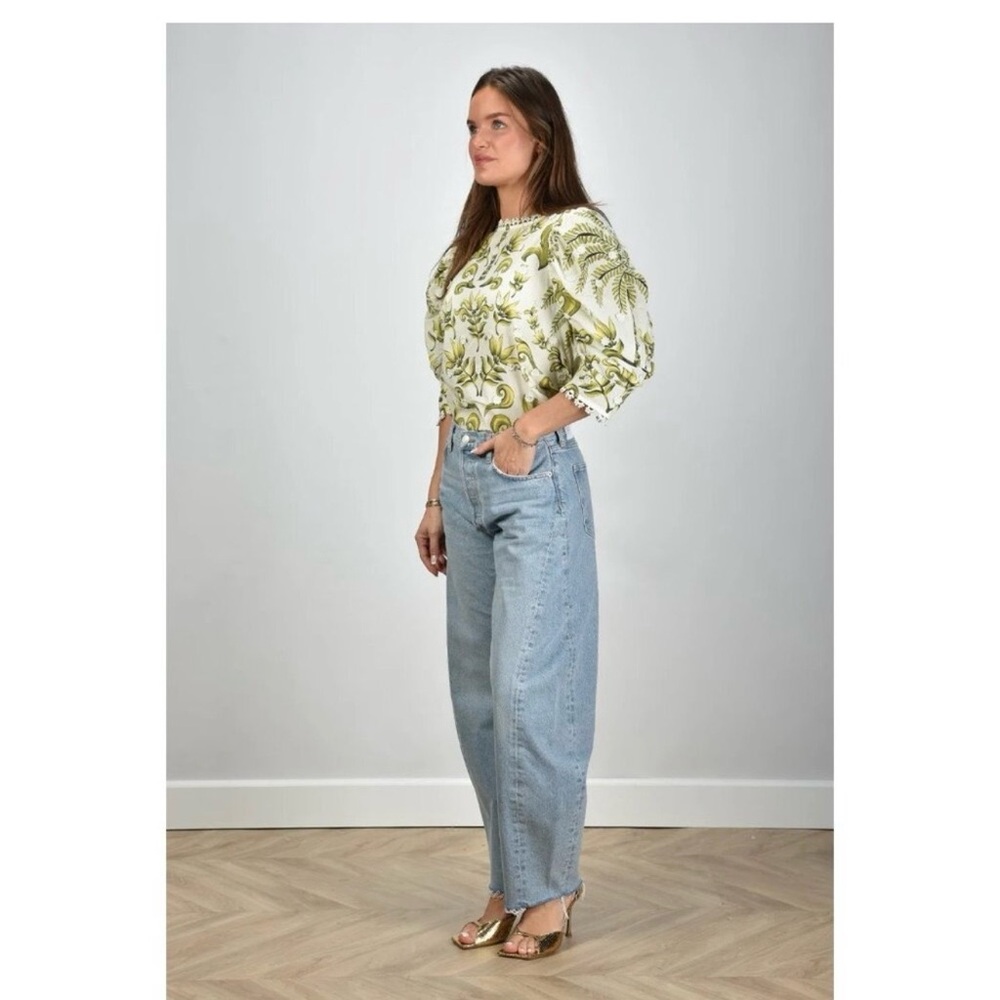 FARM Rio Green and Cream Botanical Embroidered Top - Picture 8 of 8